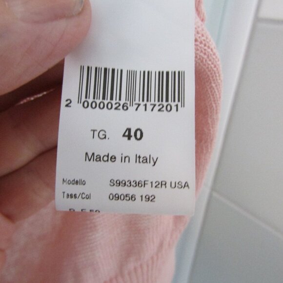 Pink Linen & Cotton PESERICO Italy Sweater with 3/4 Sleeves-----Size 40 / Medium - Picture 5 of 6